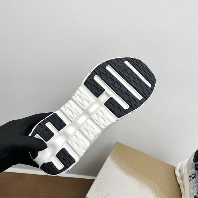 LOEWE 26S CLOUDTILT SNEAKER IN BLACK IVORY RECYCLED POLYESTER