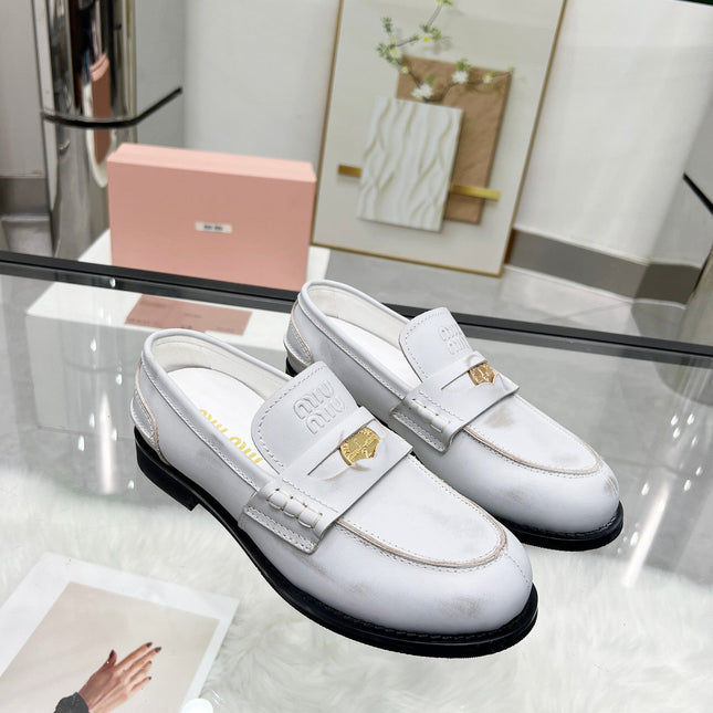 PENNY LOAFERS IN WHITE BLEACHED CALFSKIN