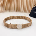 CC ELASTIC 30 MM BELT HEART BUCKLE IN CAMEL BROWN CALFSKIN GOLD HARDWARE ATTACH RHINSTONES