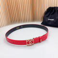 CC 30 MM BELT SQUARE BUCKLE IN CRIMSON RED EMBROIDERED CALFSKIN GOLD HARDWARE ATTACH RHINSTONES