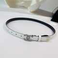 CC BELT 20 MM IN WHITE CALFSKIN WITH SILVER BUCKLE AND GOLD LOGO