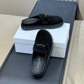 DIOR 26S BOY MULE IN BLACK SUEDE GOLD HARDWARE