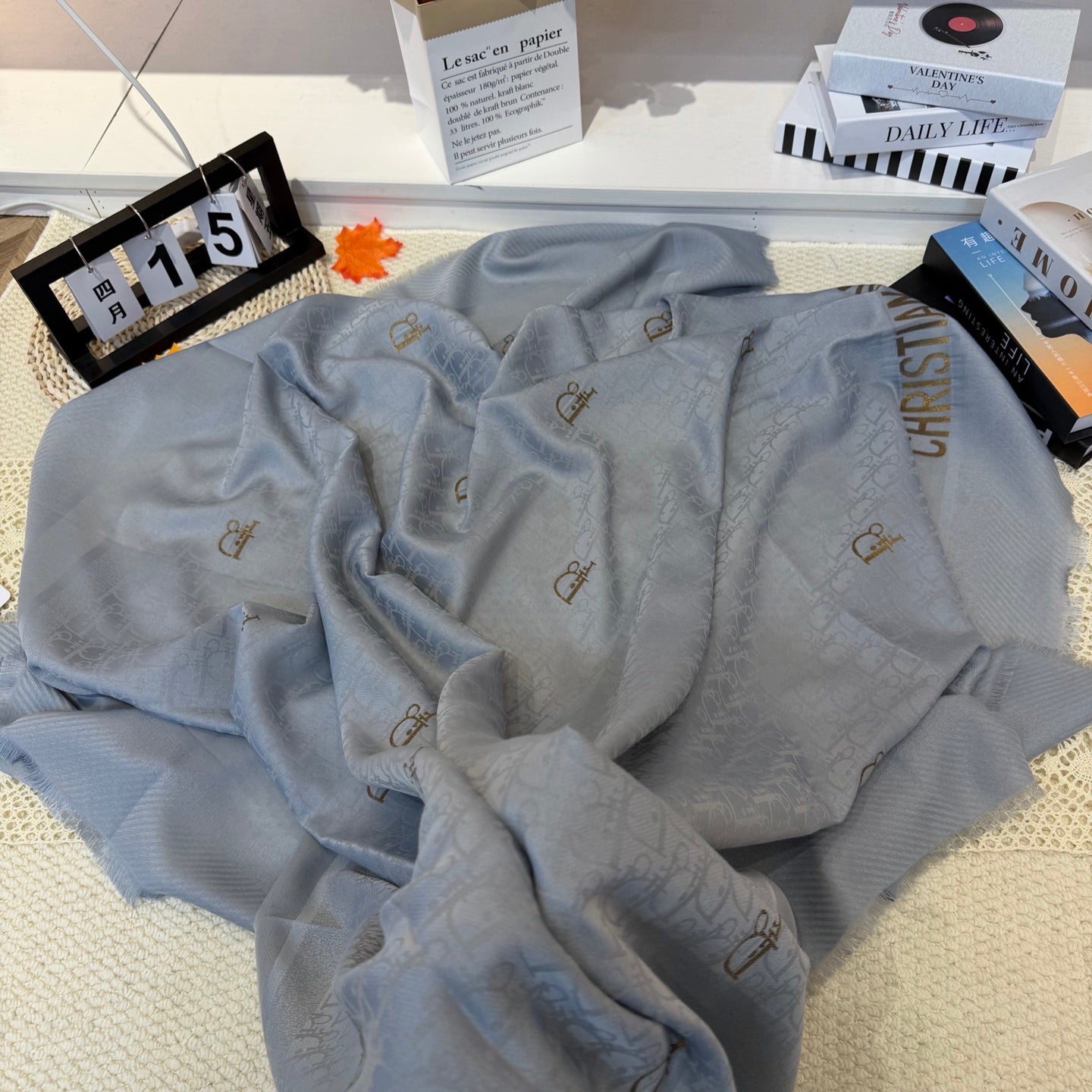 DIOR 26S SCARF 140CM IN SILK & CASHMERE 281268