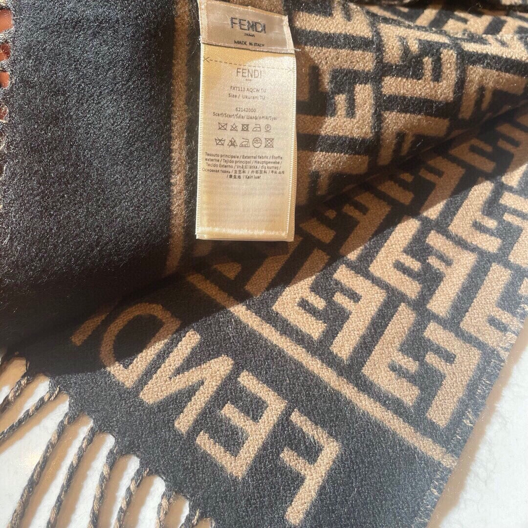 ROMA 190 FF SCRAF IN BROWN MIX BLACK WOOL AND CASHMERE