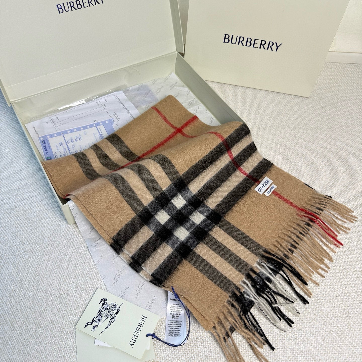 BURBERRY 26S SCARF 168CM IN CASHMERE 202516