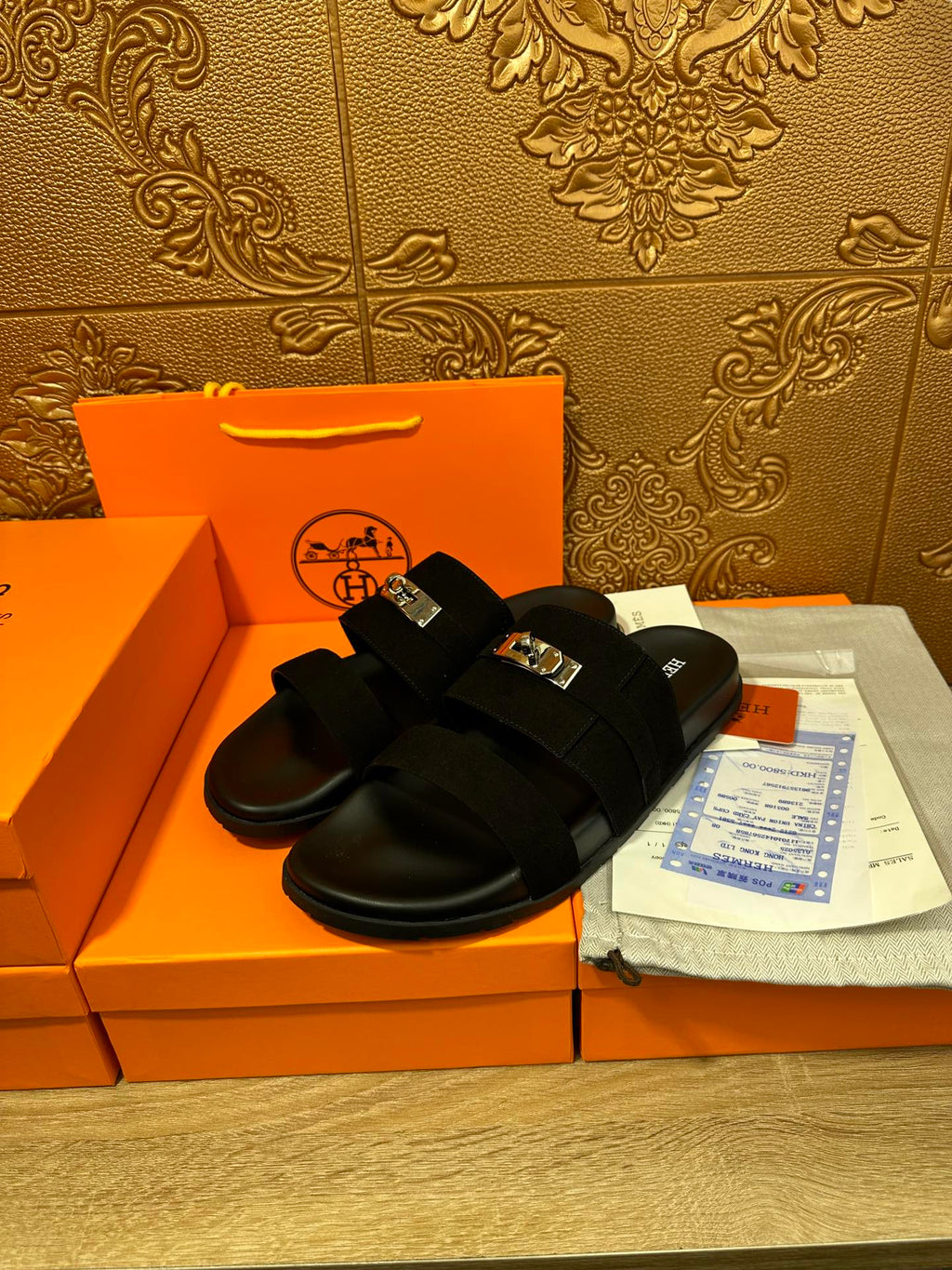HM JACKSON SANDAL BLACK SUEDE