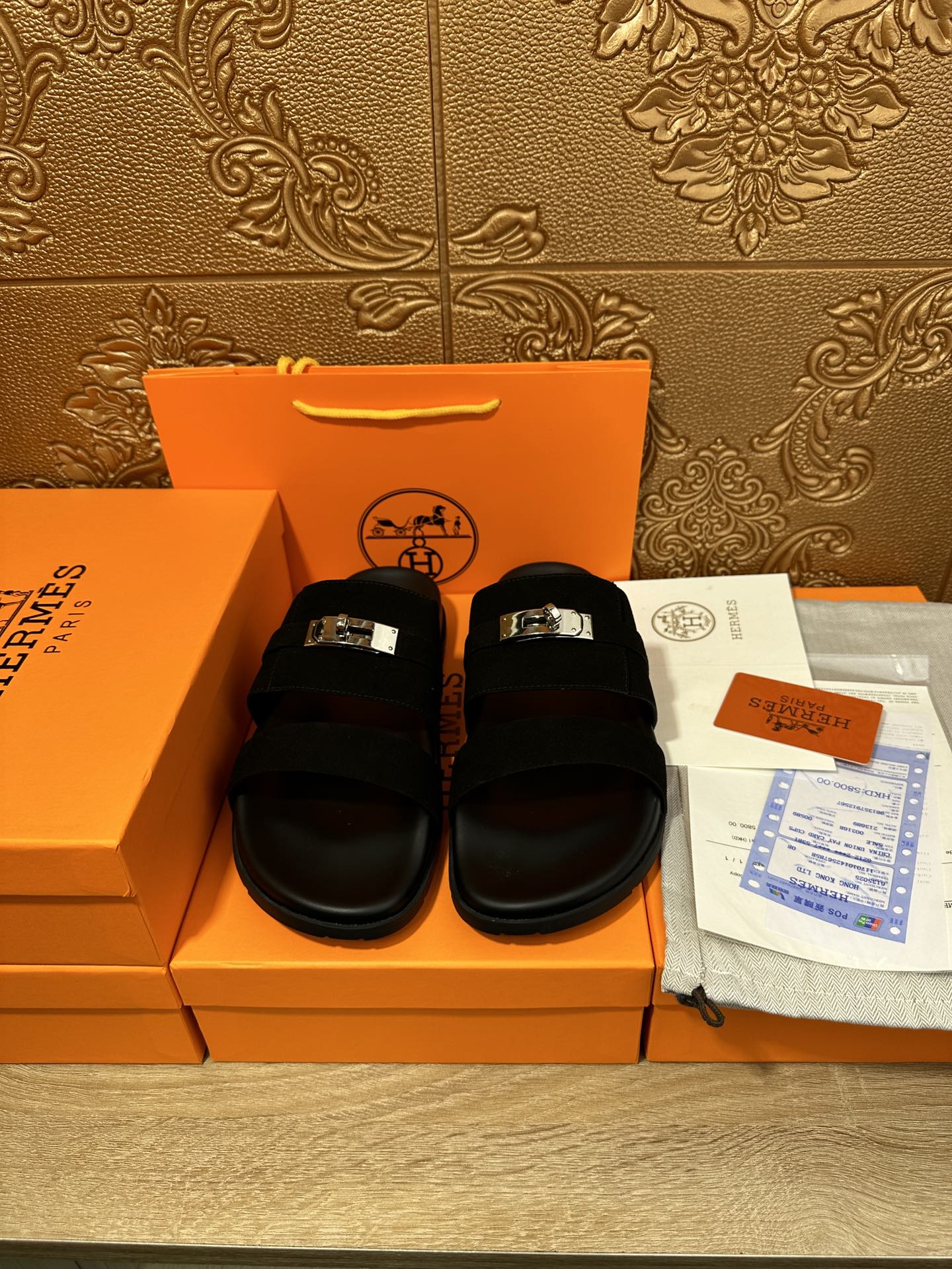 HM JACKSON SANDAL BLACK SUEDE