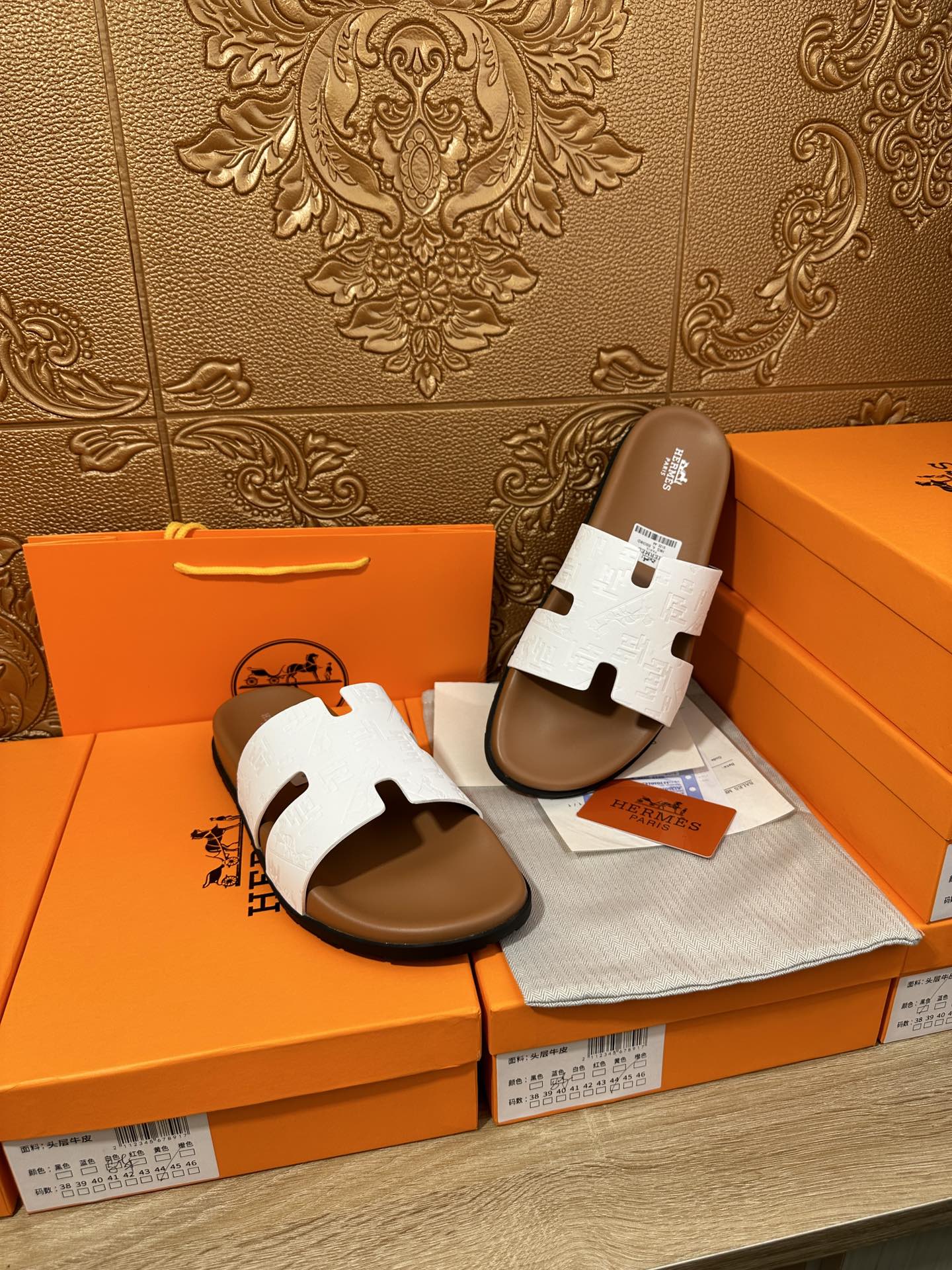 HM IZMIR SLIPPER WHITE CALFSKIN