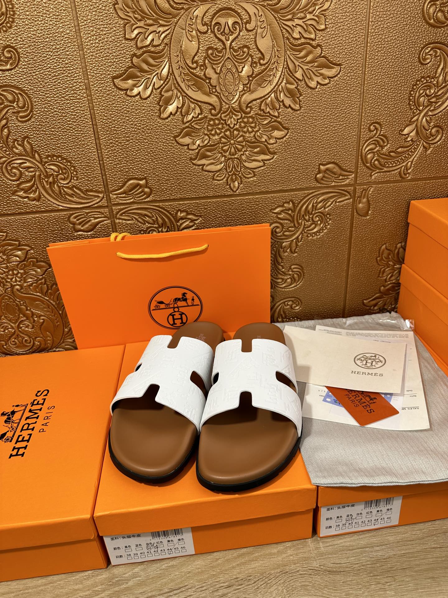 HM IZMIR SLIPPER WHITE CALFSKIN