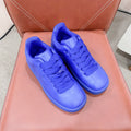 BURBERRY 26S LACE UP SNEAKERS IN BLUE CALFSKIN