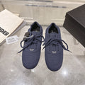 PRADA 26S COLLAPSE SNEAKERS IN BLUE CANVAS