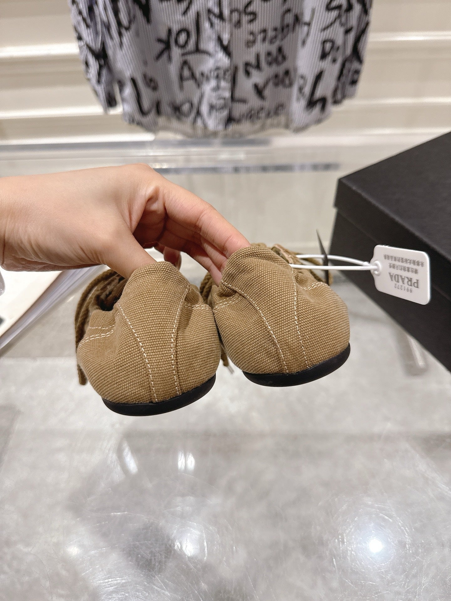 PRADA 26S COLLAPSE SNEAKERS IN BROWN CANVAS