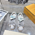 FENDI 26S SNEAKERS IN GREY FABRIC AND SUEDE