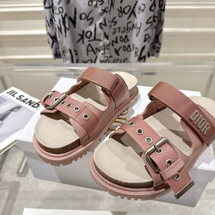 DIOR 26S SLIDES IN NUDE PINK CANVAS