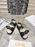 DIOR 26S BUCKLE SANDALS IN BLACK CANVAS