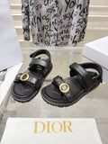 DIOR 26S VELCRO SANDALS IN BLACK CALFSKIN