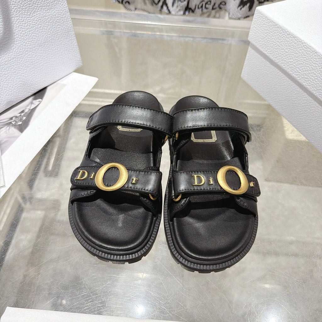 DIOR 26S SANDALS IN BLACK CALFSKIN