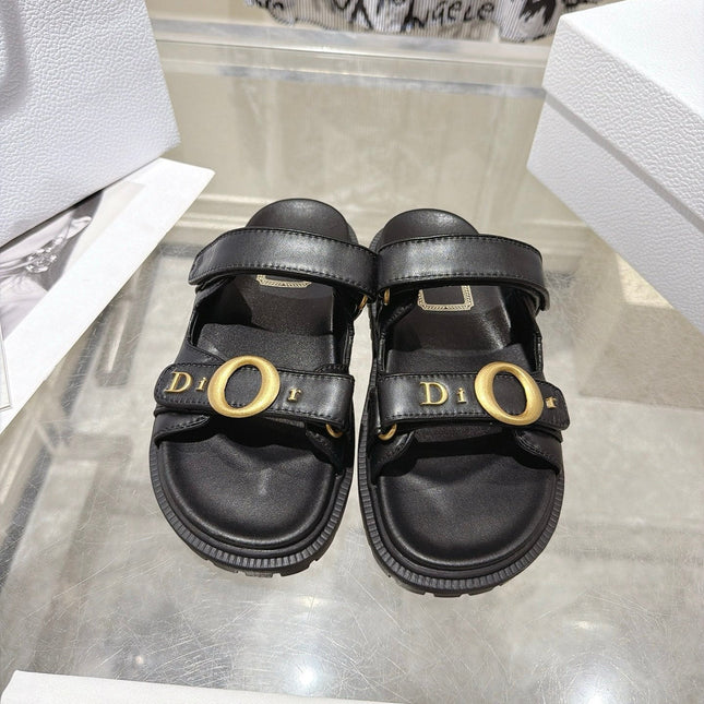 DIOR 26S SANDALS IN BLACK CALFSKIN