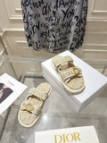 DIOR 26S SANDALS IN LIGHT BEIGE OBLIQUE CANVAS
