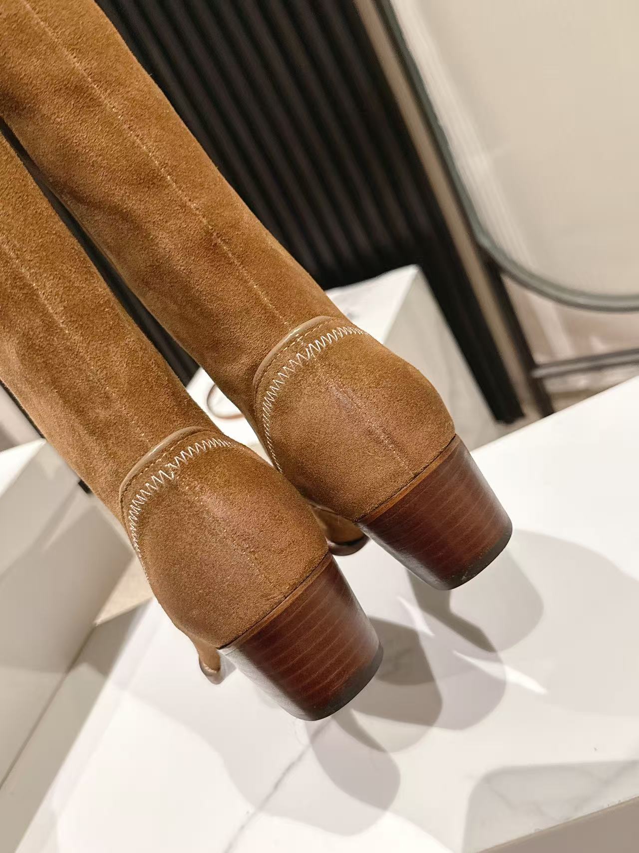 CELINE 25S HIGH BOOTS FOR FALL AND WINTER 45MM IN BROWN SUEDE