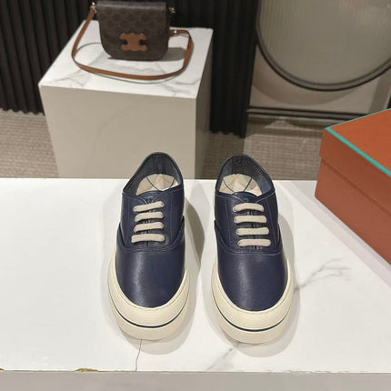 LP 26S LOW-TOP SNEAKERS IN NAVY BLUE CALFSKIN