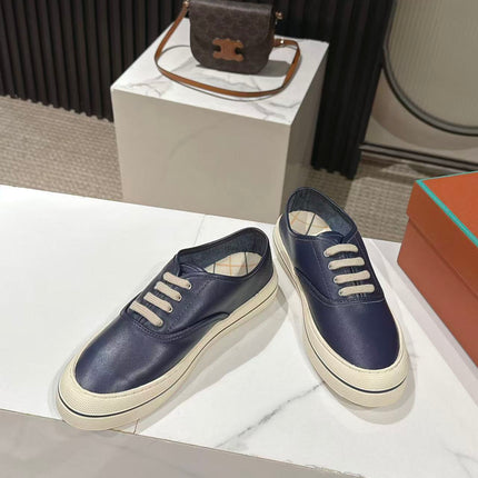 LP 26S LOW-TOP SNEAKERS IN NAVY BLUE CALFSKIN
