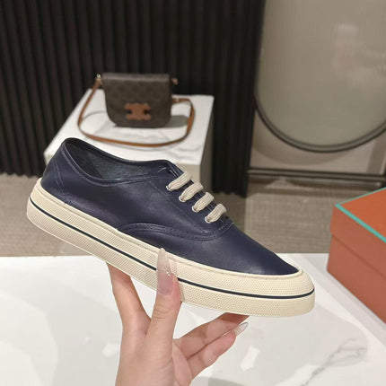 LP 26S LOW-TOP SNEAKERS IN NAVY BLUE CALFSKIN