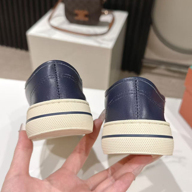 LP 26S LOW-TOP SNEAKERS IN NAVY BLUE CALFSKIN