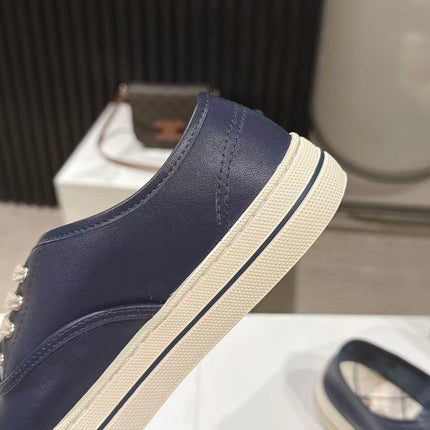 LP 26S LOW-TOP SNEAKERS IN NAVY BLUE CALFSKIN