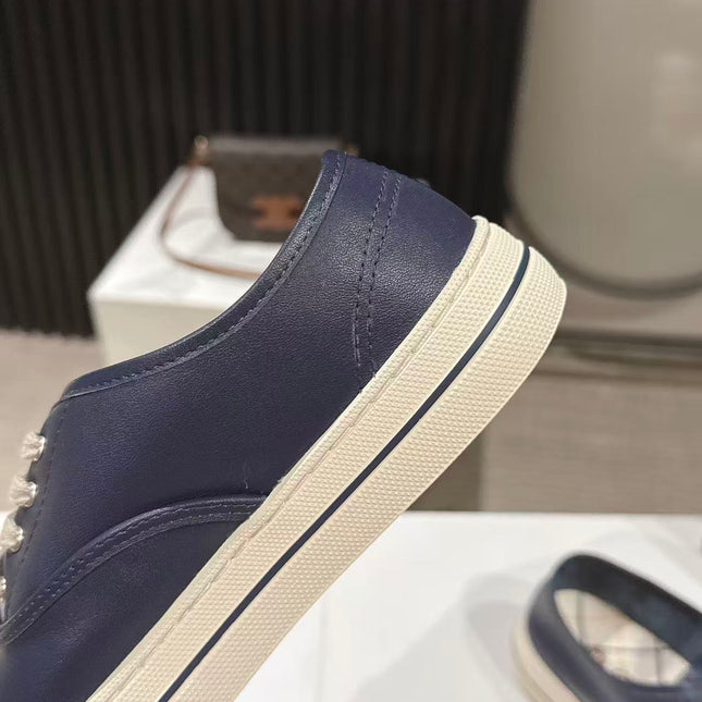 LP 26S LOW-TOP SNEAKERS IN NAVY BLUE CALFSKIN