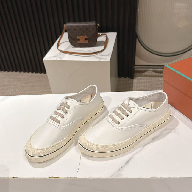 LP 26S LOW-TOP SNEAKERS IN CREAM WHITE CALFSKIN