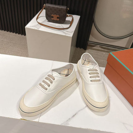 LP 26S LOW-TOP SNEAKERS IN CREAM WHITE CALFSKIN