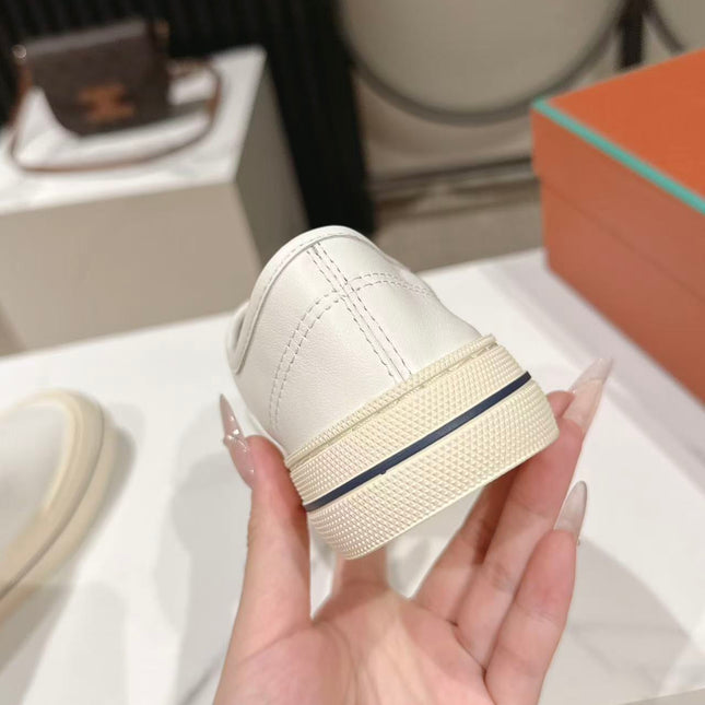 LP 26S LOW-TOP SNEAKERS IN CREAM WHITE CALFSKIN