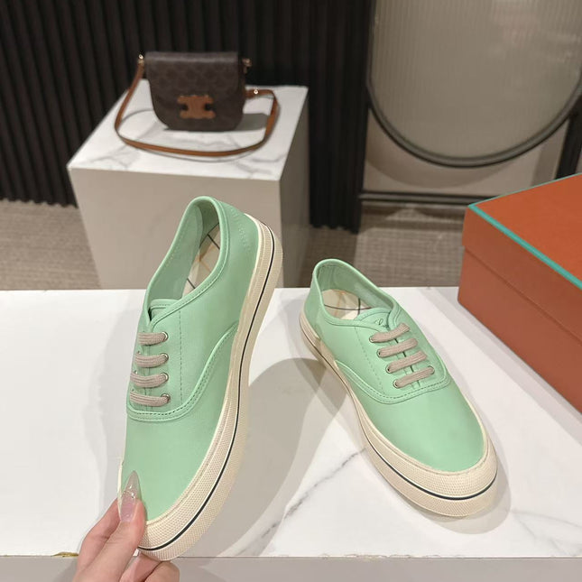 LP 26S LOW-TOP SNEAKERS IN MINT GREEN CALFSKIN