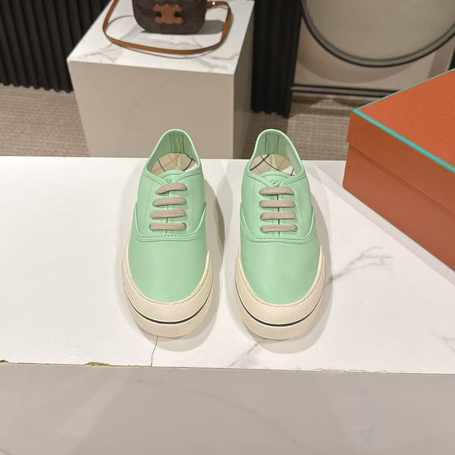 LP 26S LOW-TOP SNEAKERS IN MINT GREEN CALFSKIN