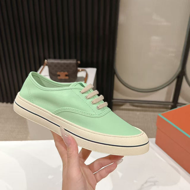 LP 26S LOW-TOP SNEAKERS IN MINT GREEN CALFSKIN
