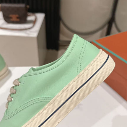 LP 26S LOW-TOP SNEAKERS IN MINT GREEN CALFSKIN