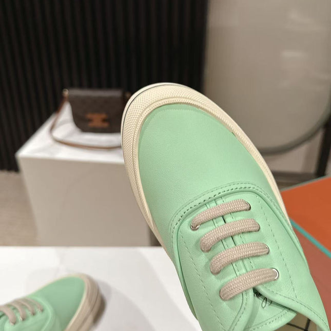 LP 26S LOW-TOP SNEAKERS IN MINT GREEN CALFSKIN