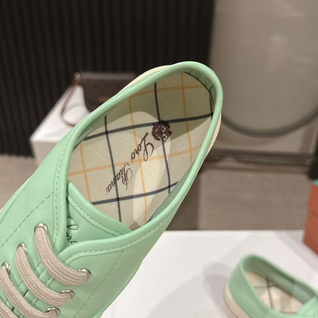 LP 26S LOW-TOP SNEAKERS IN MINT GREEN CALFSKIN