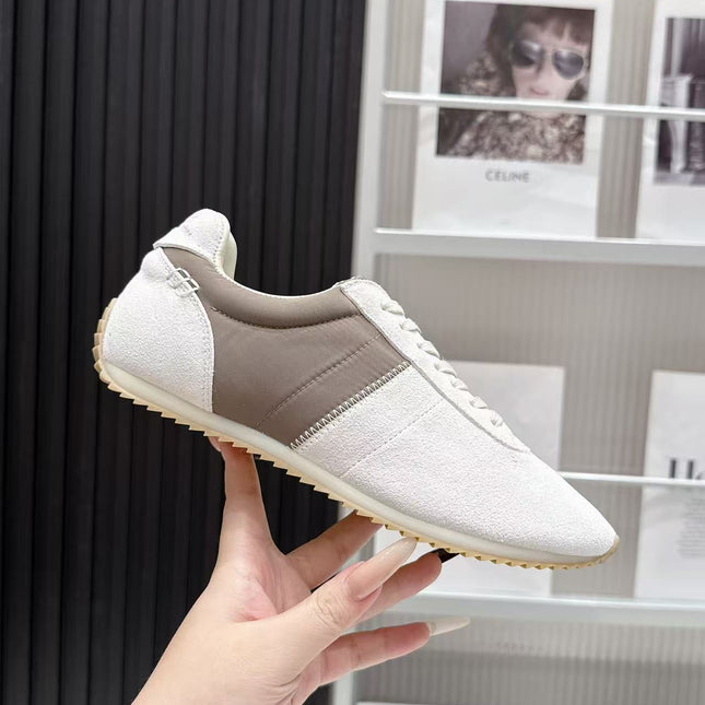 LP 26S WEEKENDER SNEAKERS IN CREAM WHITE SUEDE & GREY TECHNICAL FABRIC