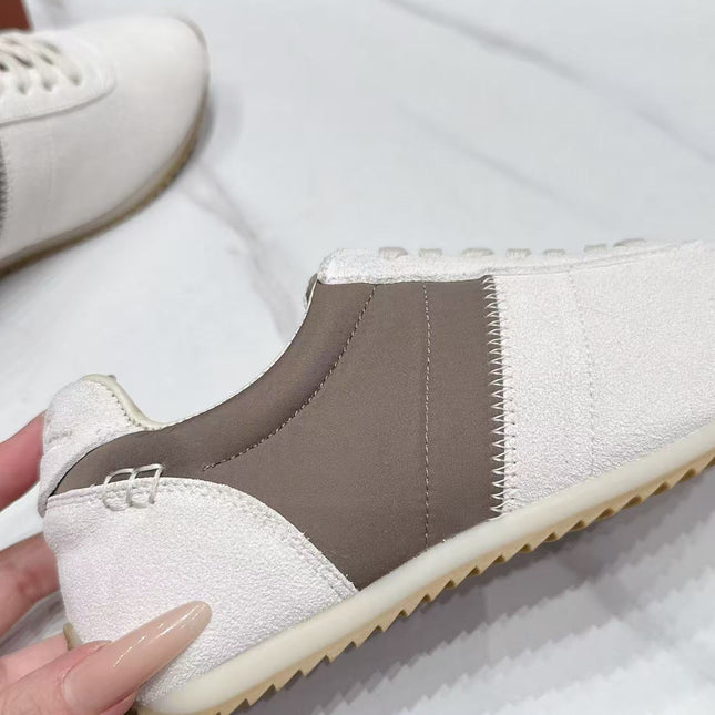 LP 26S WEEKENDER SNEAKERS IN CREAM WHITE SUEDE & GREY TECHNICAL FABRIC