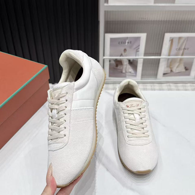 LP 26S WEEKENDER SNEAKERS IN CREAM WHITE SUEDE & TECHNICAL FABRIC