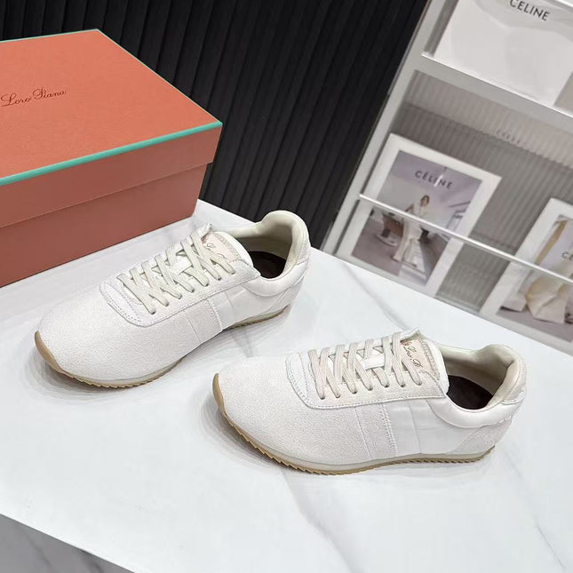 LP 26S WEEKENDER SNEAKERS IN CREAM WHITE SUEDE & TECHNICAL FABRIC