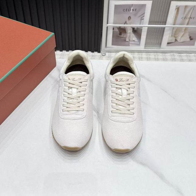 LP 26S WEEKENDER SNEAKERS IN CREAM WHITE SUEDE & TECHNICAL FABRIC