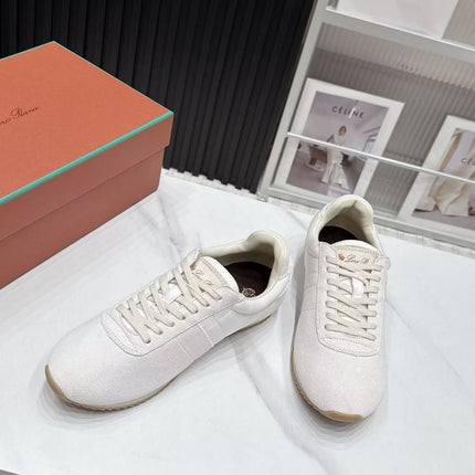 LP 26S WEEKENDER SNEAKERS IN CREAM WHITE SUEDE & TECHNICAL FABRIC