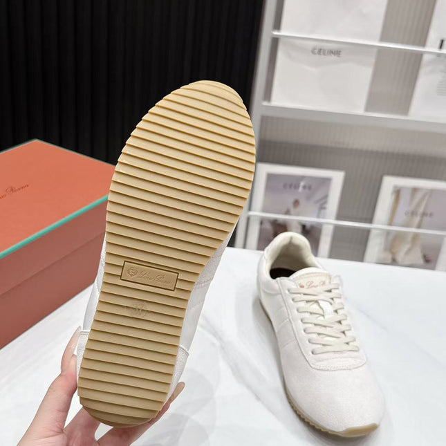 LP 26S WEEKENDER SNEAKERS IN CREAM WHITE SUEDE & TECHNICAL FABRIC
