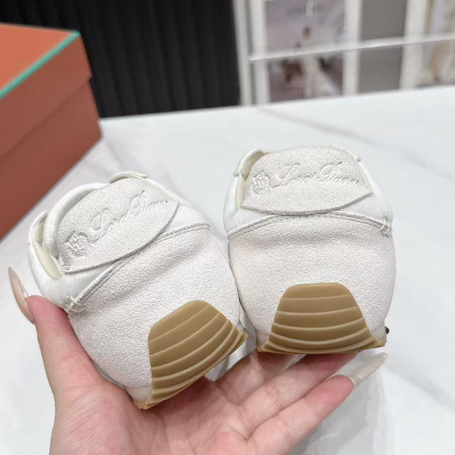 LP 26S WEEKENDER SNEAKERS IN CREAM WHITE SUEDE & TECHNICAL FABRIC