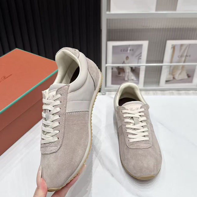 LP 26S WEEKENDER SNEAKERS IN BEIGE GREY SUEDE & TECHNICAL FABRIC