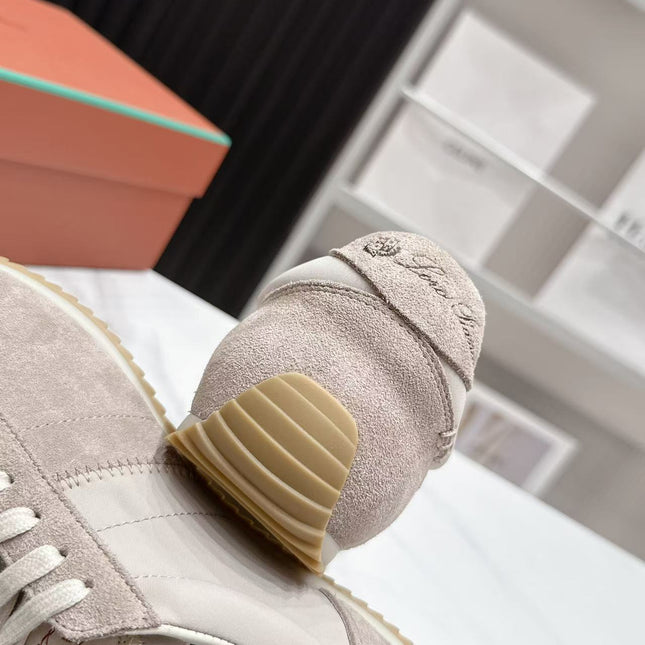 LP 26S WEEKENDER SNEAKERS IN BEIGE GREY SUEDE & TECHNICAL FABRIC