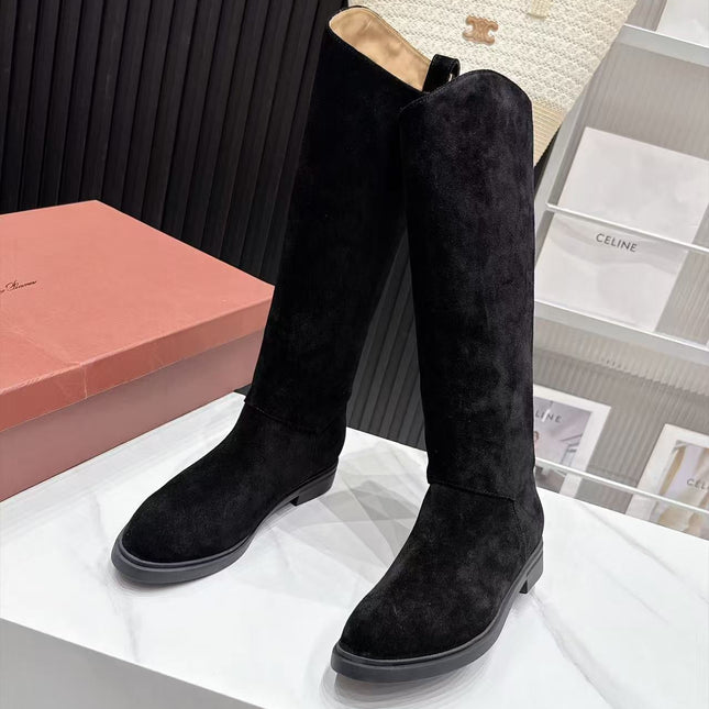 LP 26S KNEE-HIGH BOOTS IN BLACK SUEDE